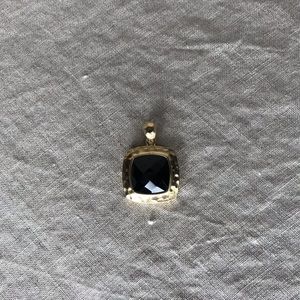 Designer inspired DY square onyx hammered enhancer